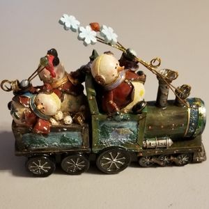 Kirklands Tinsel Town Snowman Train Figurine New